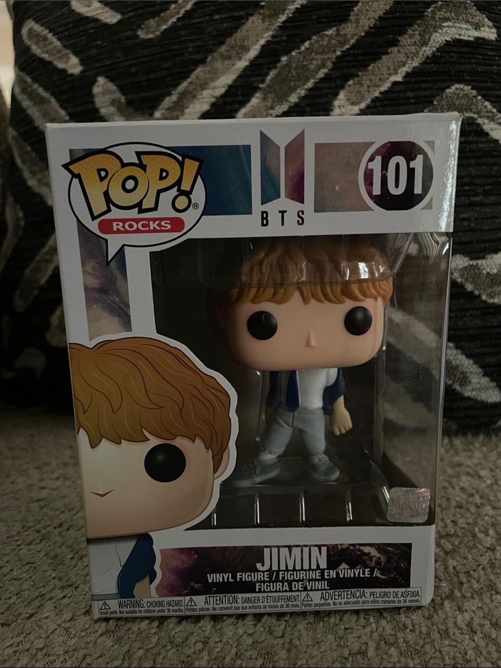 Funko Pop! Rocks BTS Jimin Vinyl Figure - Blonde Hair, Blue Outfit